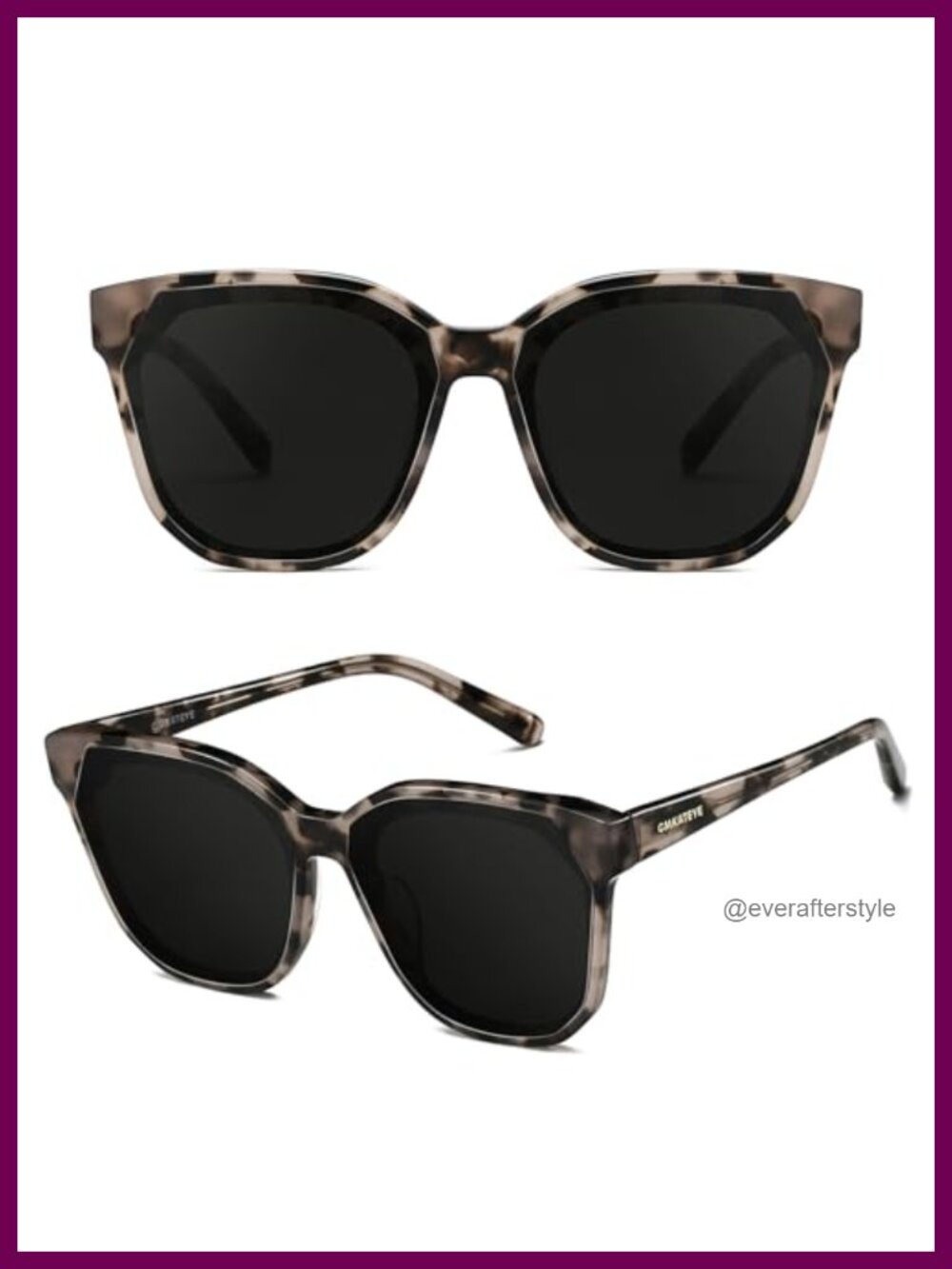 Oversized Square Acetate Sunglasses UV400 Protection Full Frame